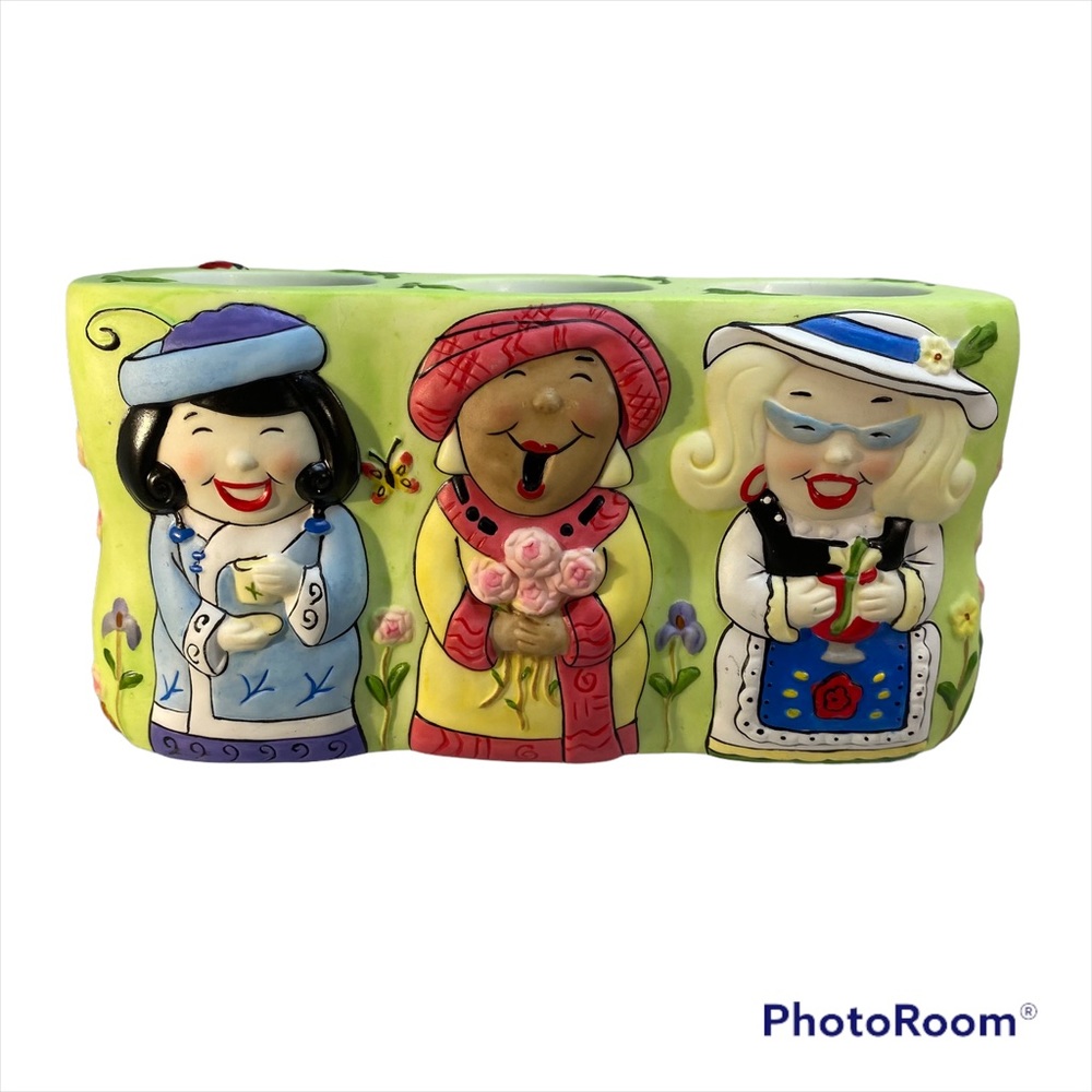 Partylite P8002 Garden Gals Multi tealight Holder Ladies Friends